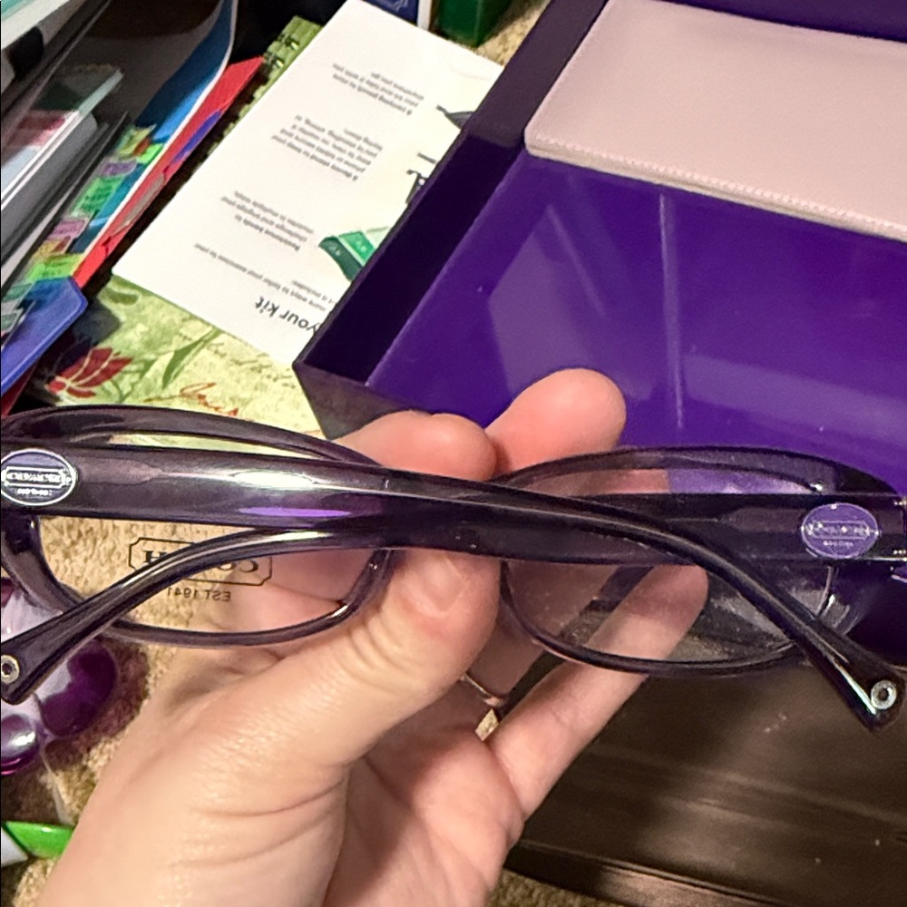 Coach Purple Oval Women's Optical Glasses - Picture 4 of 5